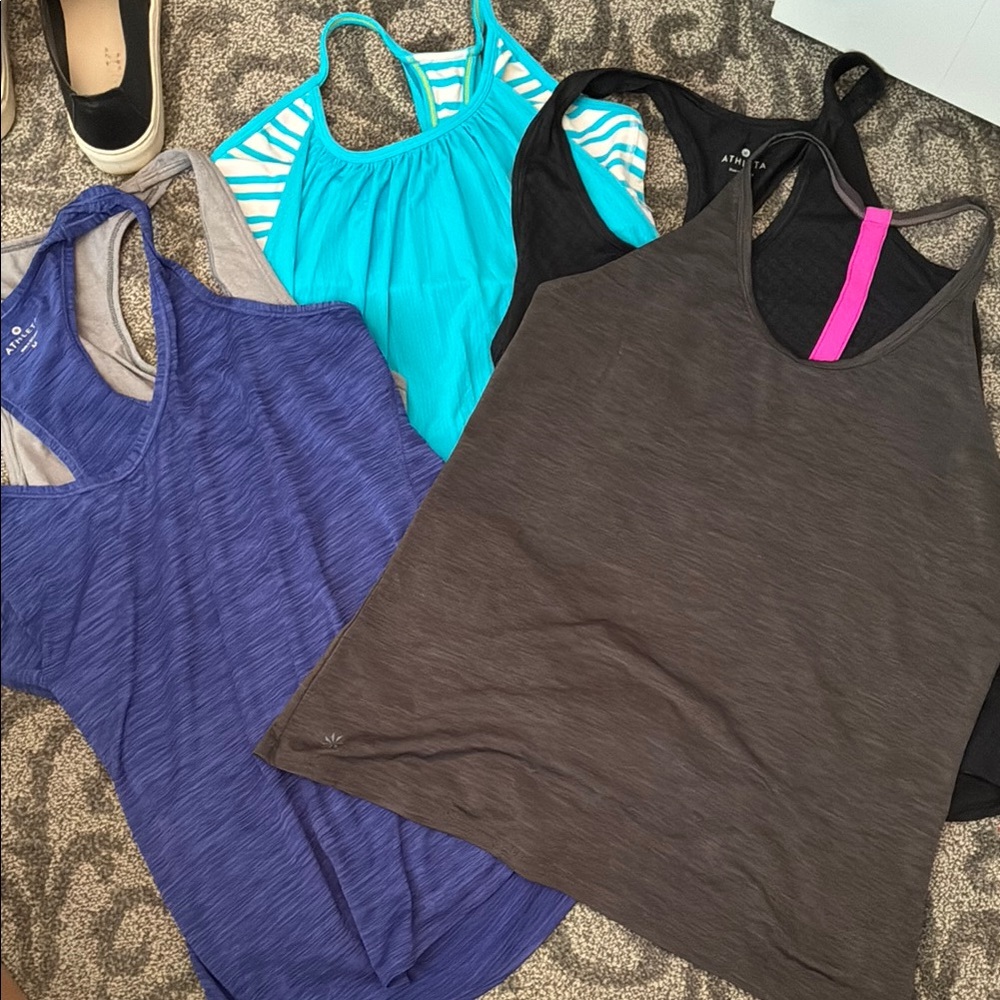 Women's Activewear Tank Top Set - Blue, Teal, Gray, Black